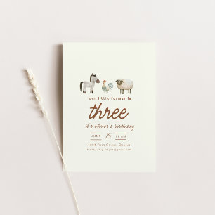 Boerderij Ranch Dieren Verjaardagsfeest Uitnodigen Kaart