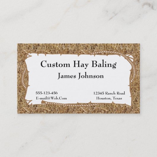 Boerderij Ranch Hay Print Visitekaartjes (Voorkant)