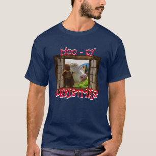 Boerderij Ranch Koe bij Window Moo-ey Christmas T-shirt