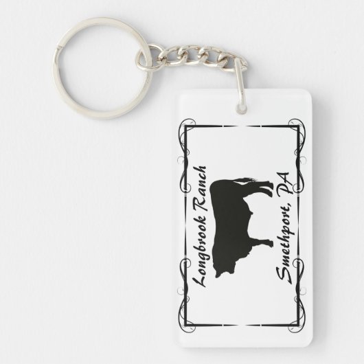 Boerderij Ranch of Stable Name Bull Cow Steer Sleutelhanger (Voorkant)