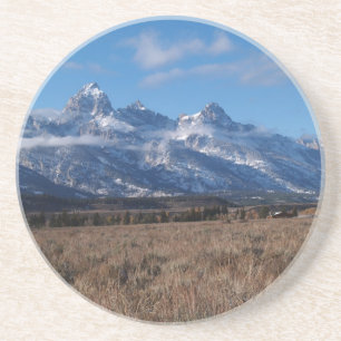 Boerderij reeks-Teton Bergen in Wyoming Zandsteen Onderzetter