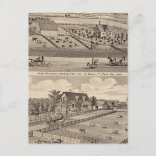 Boerderij residentie van I Lee & residentie van T  Briefkaart