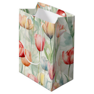 Boerderij Rode Gele Tulp Bloemen  Medium Cadeauzakje