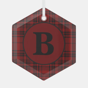 BOERDERIJ RODE GINGHAM GERICHTE PLAID GLAS ORNAMENT