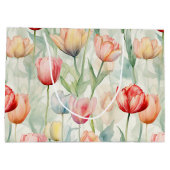 Boerderij Rood Geel Tulpenbloemen Verjaardag Groot Cadeauzakje (Achterkant)