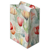 Boerderij Rood Gele Tulp Bloemen  Medium Cadeauzakje (Achterkant Gekanteld)