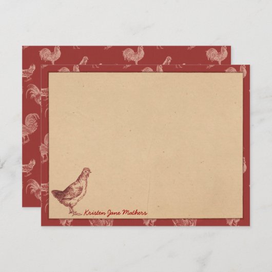 Boerderij Rooster - Aangepaste flatpanel kaarten Notitiekaartje (Voorkant / Achterkant)