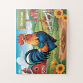 Boerderij Rooster Gepersonaliseerde Kinder Legpuzzel (Verticaal)
