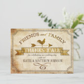 Boerderij Rooster Weer Vane Rustic Dank u Kaart (Staand voorkant)