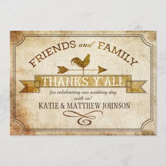  Boerderij Rooster Weer Vane Rustic Dank u Kaart