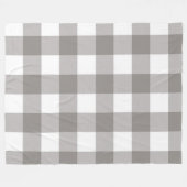 Boerderij Rustic Grijs & Wit Buffel Plaid Vierkant Fleece Deken (Voorkant (Horizontaal))