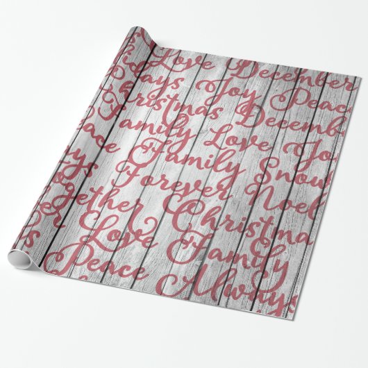 Boerderij Rustiek Hout met Script Lettering Cadeaupapier (Uitgerold)