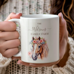 Boerderij Rustieke Bloemenkrans Paard Koffiemok