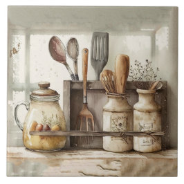 Boerderij rustieke gebruiksvoorwerpen keuken keram tegeltje