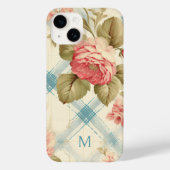  boerderij rustieke monogram roze rozen Case-Mate iPhone case (Achterkant)