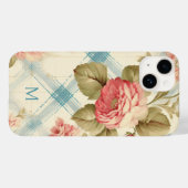 boerderij rustieke monogram roze rozen Case-Mate iPhone case (Achterkant (horizontaal))