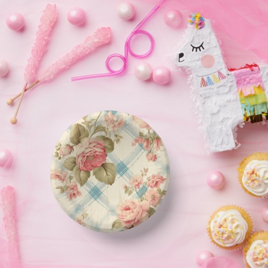  boerderij rustieke roze rozen papieren kommen (Feest)