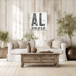 Boerderij Rustieke Staat Postcode Alabama Canvas Afdruk