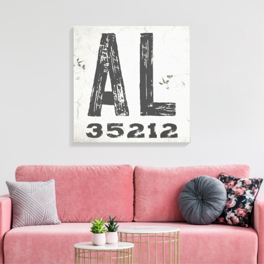 Boerderij Rustieke Staat Postcode Alabama Canvas Afdruk (Insitu (Woonkamer))