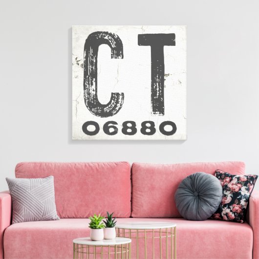 Boerderij rustieke staat Postcode Connecticut Canvas Afdruk (Insitu (Woonkamer))