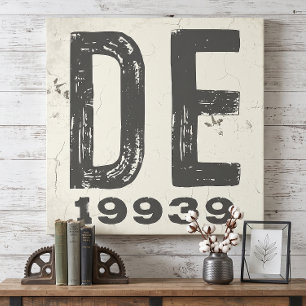 Boerderij Rustieke Staat Postcode Delaware Canvas Afdruk
