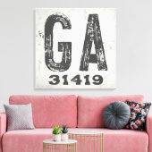 Boerderij Rustieke Staat Postcode Georgia Canvas Afdruk (Insitu (Woonkamer))