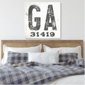 Boerderij Rustieke Staat Postcode Georgia Canvas Afdruk (Insitu (Slaapkamer))
