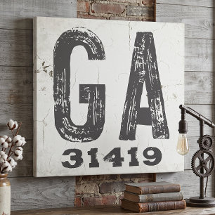 Boerderij Rustieke Staat Postcode Georgia Canvas Afdruk