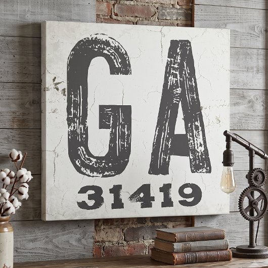 Boerderij Rustieke Staat Postcode Georgia Canvas Afdruk