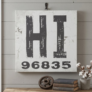 Boerderij Rustieke Staat Postcode Hawaï Canvas Afdruk