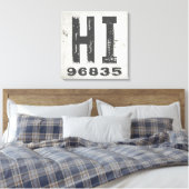 Boerderij Rustieke Staat Postcode Hawaï Canvas Afdruk (Insitu (Slaapkamer))