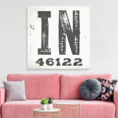 Boerderij Rustieke Staat Postcode Indiana Canvas Afdruk (Insitu (Woonkamer))