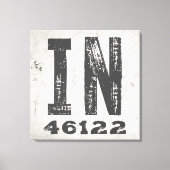 Boerderij Rustieke Staat Postcode Indiana Canvas Afdruk (Voorkant)