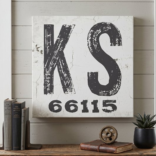Boerderij Rustieke Staat Postcode Kansas Canvas Afdruk