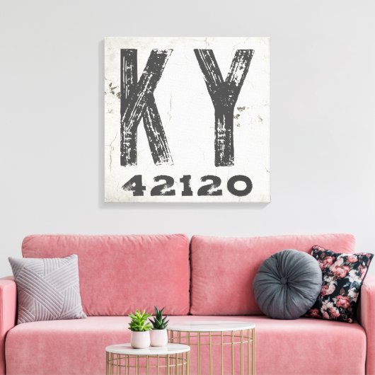 Boerderij rustieke staat Postcode Kentucky Canvas Afdruk (Insitu (Woonkamer))