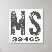 Boerderij rustieke staat postcode Mississippi Canvas Afdruk (Voorkant)