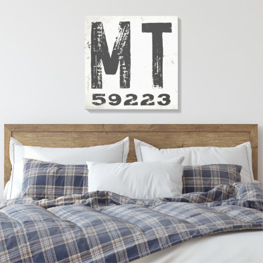 Boerderij rustieke staat Postcode Montana Canvas Afdruk (Insitu (Slaapkamer))