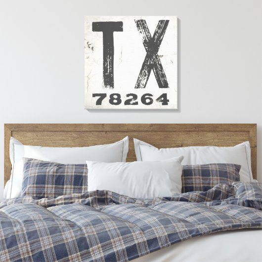 Boerderij rustieke staat Postcode Texas Canvas Afdruk (Insitu (Slaapkamer))