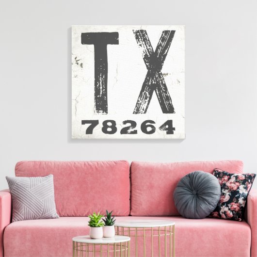 Boerderij rustieke staat Postcode Texas Canvas Afdruk (Insitu (Woonkamer))