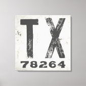Boerderij Rustieke Staat Postcode Texas Canvas Afdruk (Voorkant)