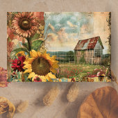 Boerderij  Rustieke Zonnebloem Decoupage Tissuepapier
