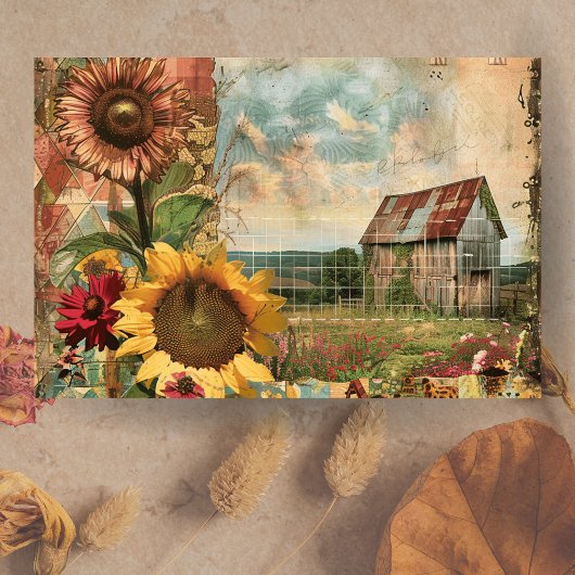 Boerderij  Rustieke Zonnebloem Decoupage Tissuepapier