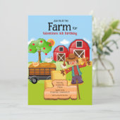 Boerderij Scarecrow Birthday Kaart (Staand voorkant)