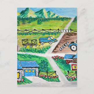 Boerderij scène briefkaart