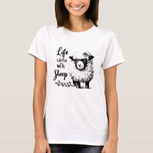 Boerderij Schapenliefhebber T-shirt Life is Better