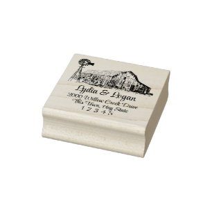 Boerderij Schuur Hout Art Stamp Rubberstempel