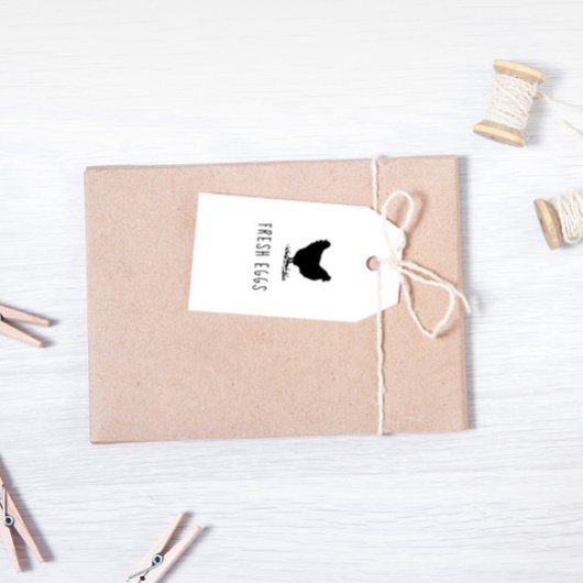 Boerderij Script Kip Ei Karton Label Cadeaulabel