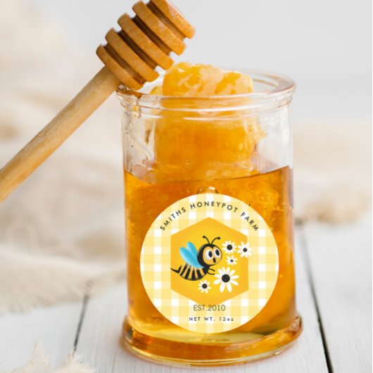 Boerderij shop honingpot etiket kleine onderneming