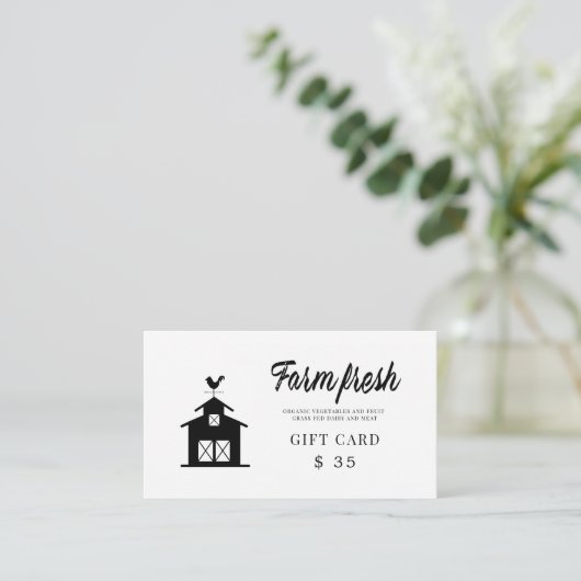 Boerderij Speelse Scipt Gift Kaart (Staand voorkant)