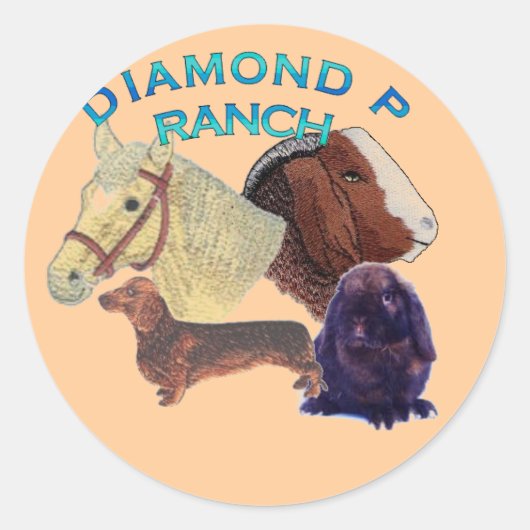 Boerderij sticker... ronde sticker (Voorkant)